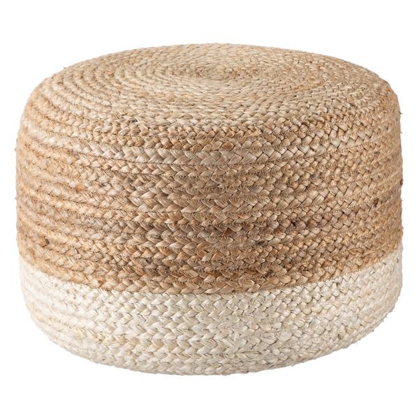 Product Image 1 for Oliana Ombre White/ Beige Cylinder Pouf from Jaipur 