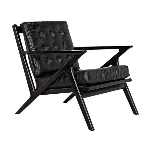 Lauda Black Leather Accent Chair image 5