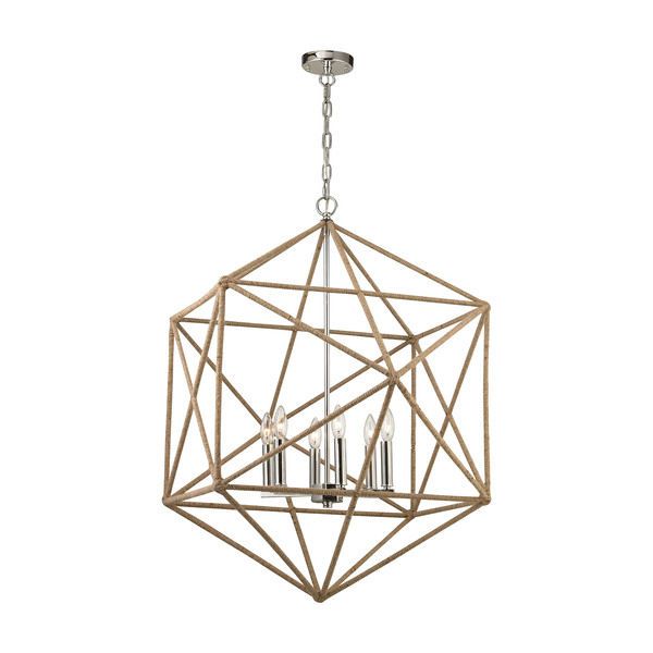 Product Image 1 for Exitor 6 Light Chandelier In Polished Nickel from Elk Lighting