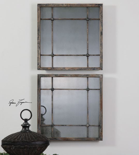 Product Image 2 for Uttermost Saragano Square Mirrors Set/2 from Uttermost
