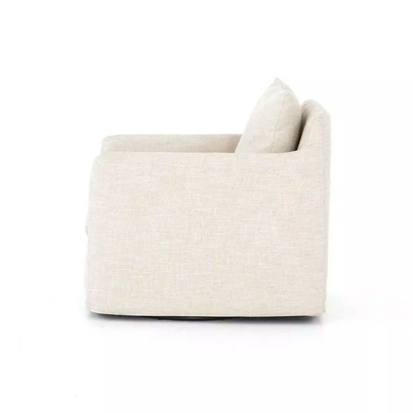 Product Image 1 for Banks Cambric Ivory Swivel Chair from Four Hands