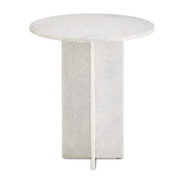 Product Image 2 for Harmon White Marble Accent Table from Currey & Company