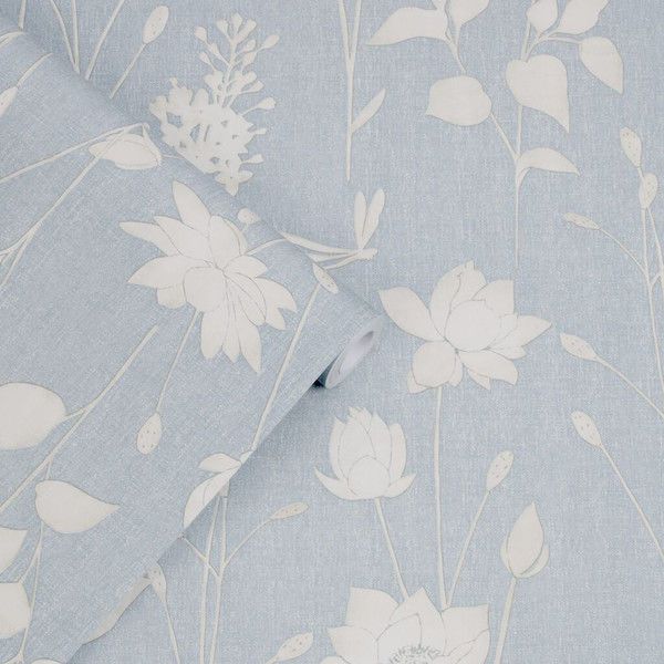 Product Image 1 for Laura Ashley Chalk Blue Dragonfly Garden Floral Wallpaper from Graham & Brown