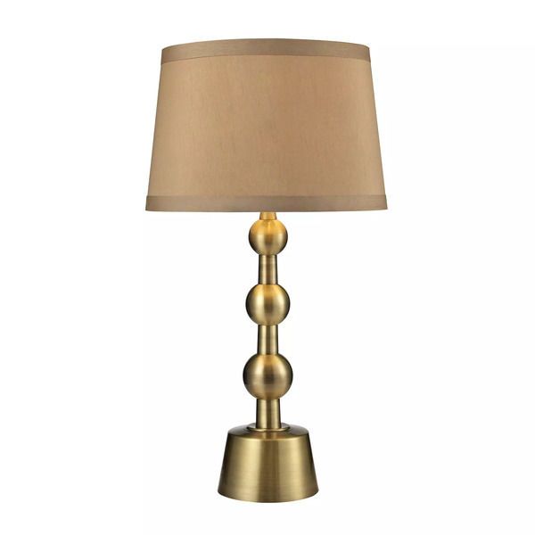 Product Image 1 for Montpelier Table Lamp In Aged Brass With Light Taupe Shade from Elk Home