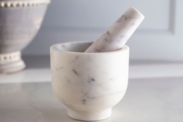 White Marble Mortar And Pestle image 1