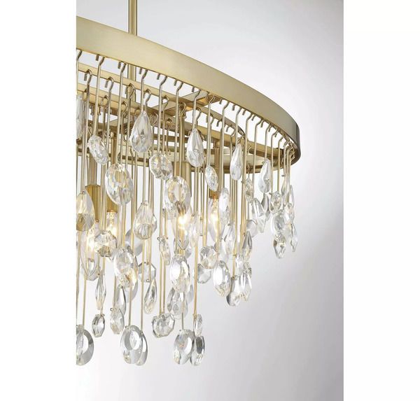 Product Image 1 for Livorno Noble Brass 8 Light Linear Chandelier from Savoy House 