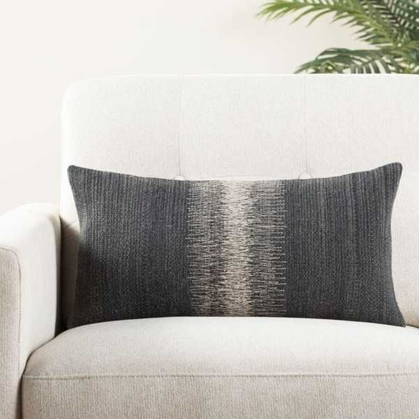 Product Image 1 for Aravalli Ombre Black/ Gray Down Throw Pillow 12x24 Inch from Jaipur 