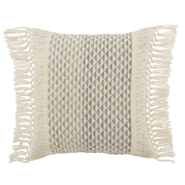 Product Image 1 for Haskell Indoor/ Outdoor Gray/ Ivory Geometric Pillow from Jaipur 