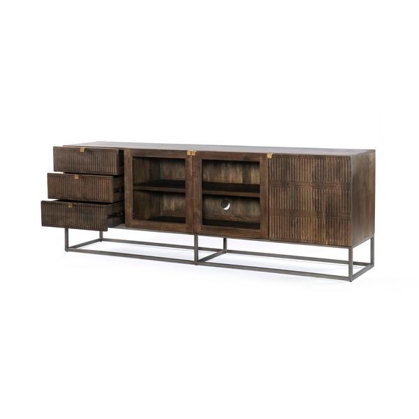 Product Image 1 for Kelby Media Console Carved Vintage Brown from Four Hands