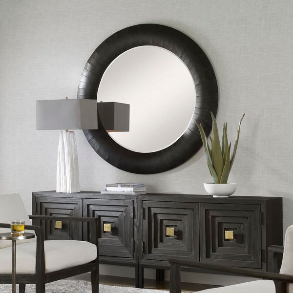 Product Image 4 for Stockade Black Round Mirror from Uttermost