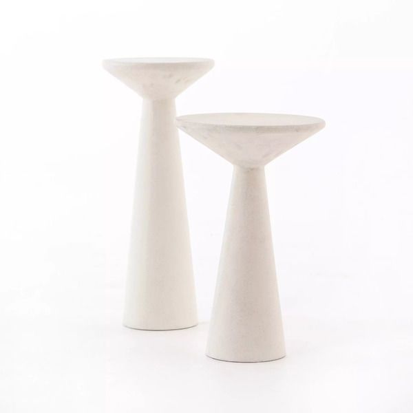 Product Image 3 for Ravine Concrete Accent Tables, Set Of 2 - Parchment White from Four Hands