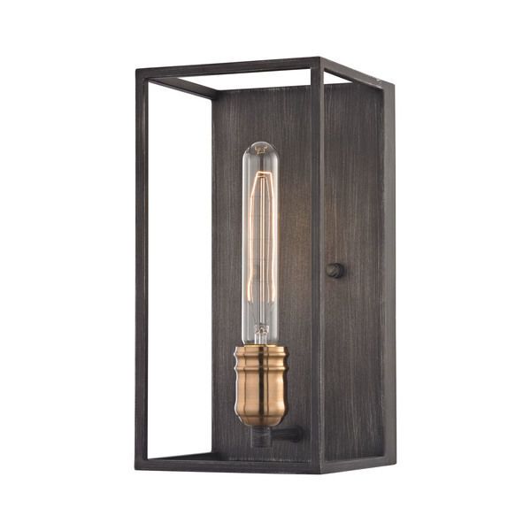 Nadra 1 Light Wall Sconce In Brushed Gray And Polished Gold image 1