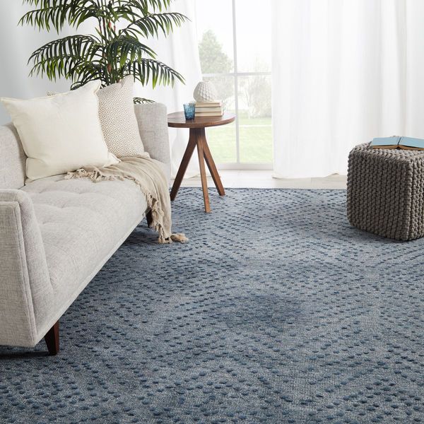 Product Image 1 for Teyla Handmade Dotted Blue/ Gray Rug from Jaipur 