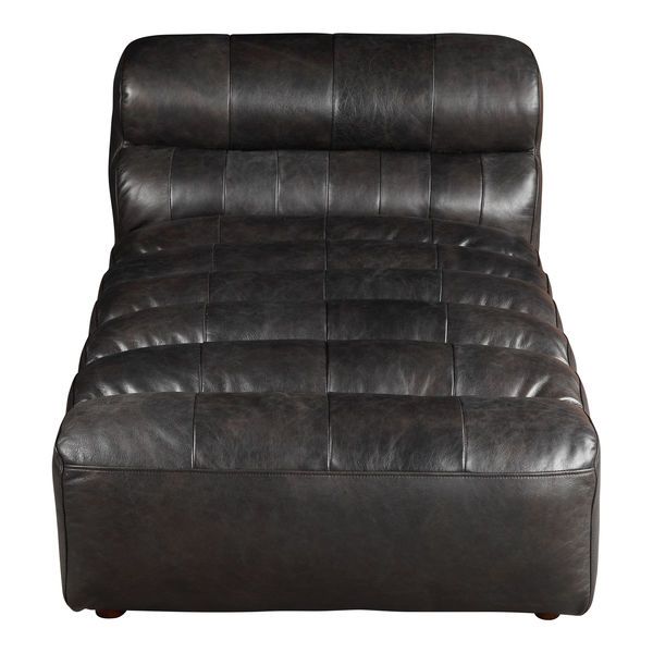 Ramsay Leather Black Chaise Lounge image 1