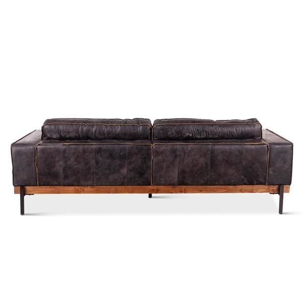 Product Image 2 for Chiavari Distressed Antique Ebony Leather Sofa from World Interiors