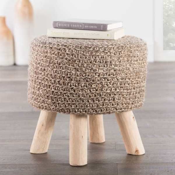 Montana Knitted Taupe Stool image 2