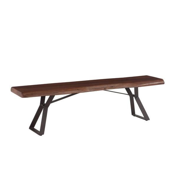 Product Image 1 for Nottingham Acacia Wood Live Edge Dining Bench In Walnut Finish from World Interiors