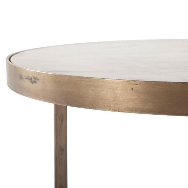 Product Image 1 for Leonardo White Marble Coffee Tables With Antique Bronze Base, Set Of 2 from World Interiors