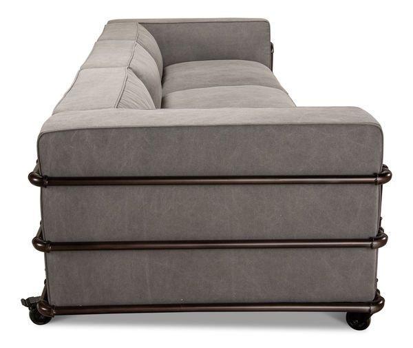 Product Image 1 for Belgium Industrial Grey Canvas Sofa from Sarreid Ltd.