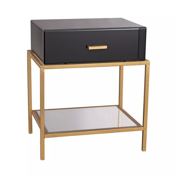 Product Image 1 for Evans Side Table in Black and Gold Leaf from Elk Home