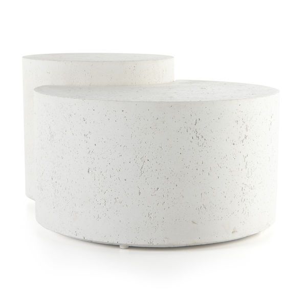 Product Image 1 for Meza White Nesting Drum Coffee Tables from Four Hands