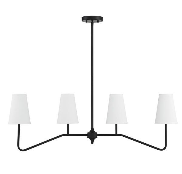 Product Image 3 for Jessica 4 Light Matte Black Linear Chandelier from Savoy House 