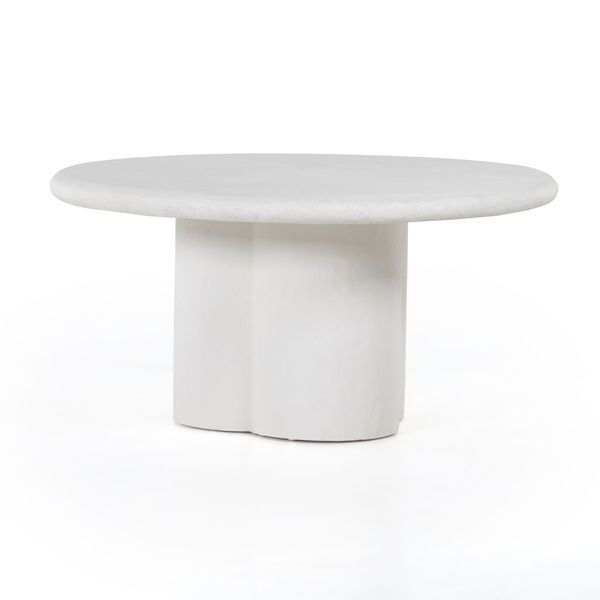 Grano Dining Table Textured White Concrete image 1