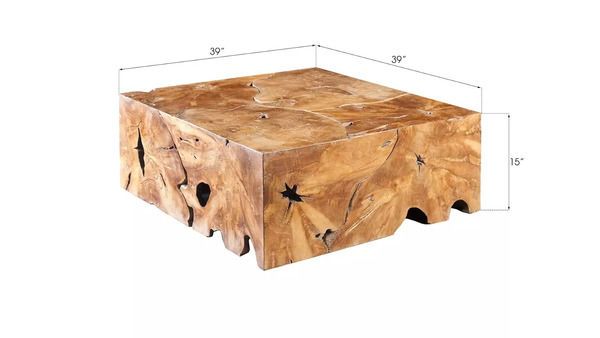 Product Image 1 for Teak Slice Coffee Table, Square from Phillips Collection