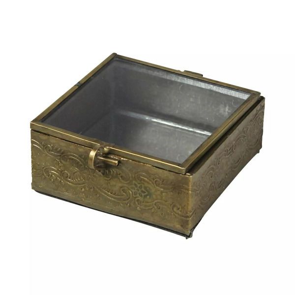 Product Image 1 for Aria Embossed Box, Brass from Homart