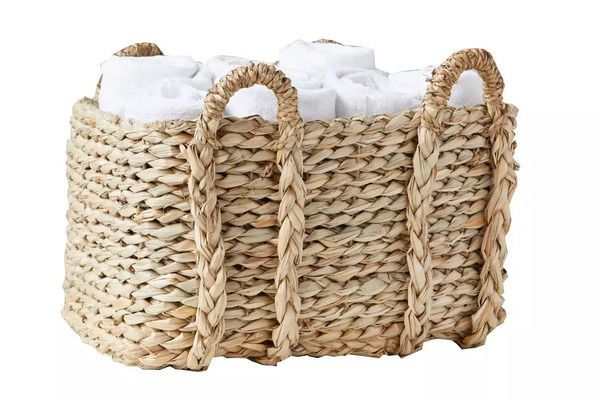 Rush Rectangle Basket, Large, 4 Handles image 1