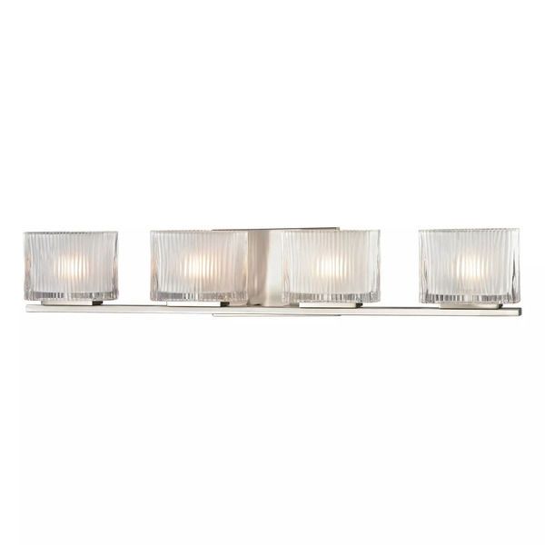 Product Image 1 for Chiseled Glass Collection 4 Light Bath In Brushed Nickel from Elk Lighting
