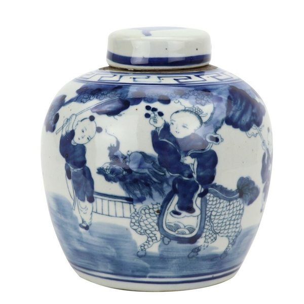 Product Image 1 for Blue & White Mini Jar Boys With Kirin from Legend of Asia