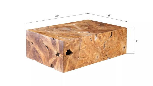 Product Image 1 for Teak Slice Coffee Table, Rectangle from Phillips Collection