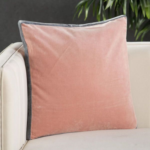 Bryn Solid Blush/ Gray Throw Pillow image 5