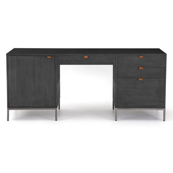 Product Image 2 for Trey Executive Desk - Black Wash Poplar from Four Hands