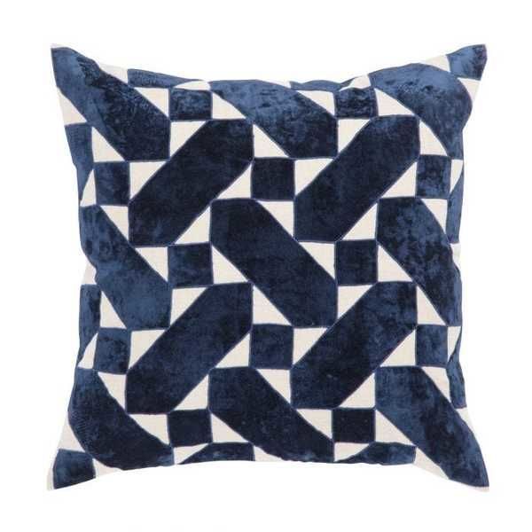 Product Image 2 for Danceteria Blue/ Ivory Geometric   Throw Pillow 22 inch by Nikki Chu from Jaipur 
