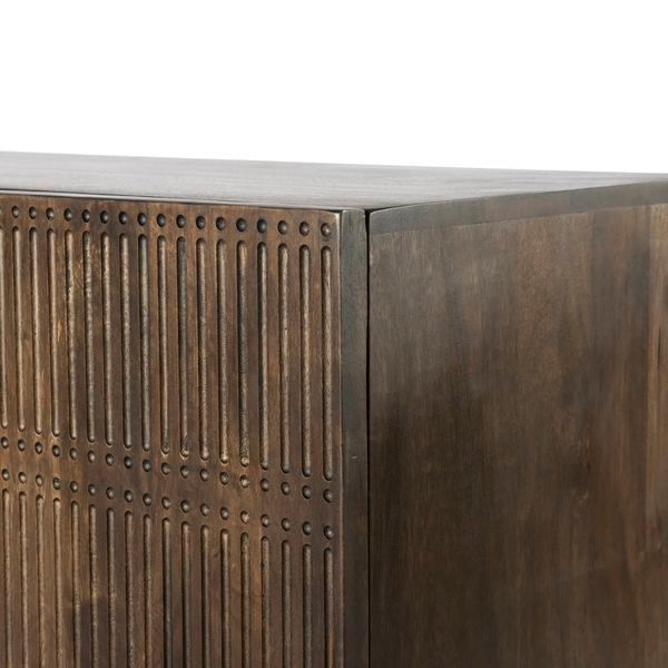 Kelby Media Console Carved Vintage Brown image 2