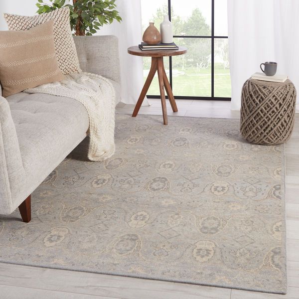 Product Image 2 for Williamsburg Hand-Knotted Trellis Gray/ Beige Rug from Jaipur 