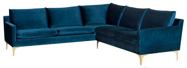 Product Image 2 for Anders Midnight Blue L Sectional from Nuevo