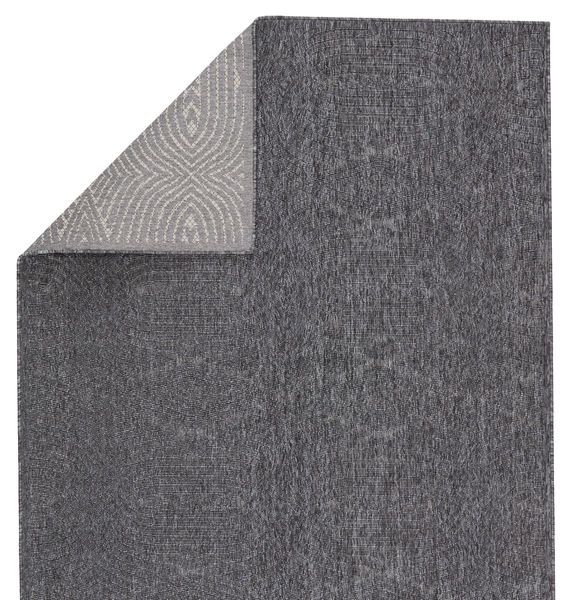 Ekon Indoor/ Outdoor Trellis Dark Gray Rug image 3
