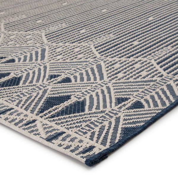 Belvidere Indoor / Outdoor Geometric Dark Blue / Cream Area Rug