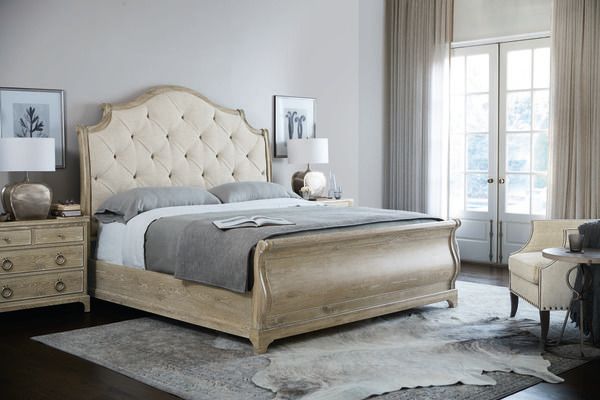 Product Image 1 for Rustic Patina Upholstered Sleigh Bed from Bernhardt Furniture