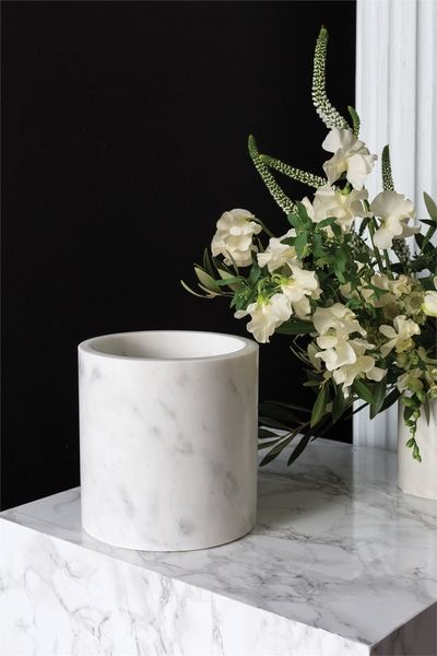 White and Grey Marble Pot image 2