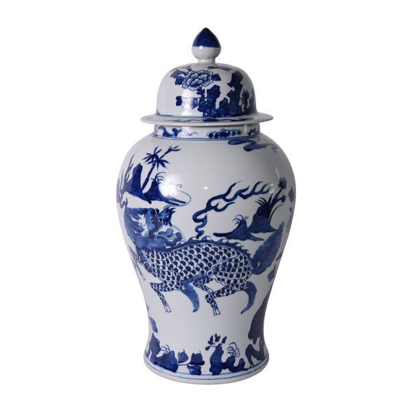 Product Image 1 for Blue & White Kylin Temple Jar from Legend of Asia