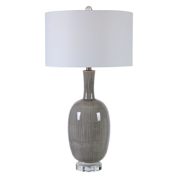 Product Image 3 for Uttermost Leanna Gray Crackle Table Lamp from Uttermost