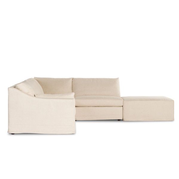 Product Image 5 for Delray 4 Piece Slipcover Sectional With Ottoman from Four Hands