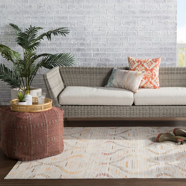 Product Image 5 for Nikki Chu By  Jive Indoor / Outdoor Trellis Gray / Orange Runner Rug from Jaipur 