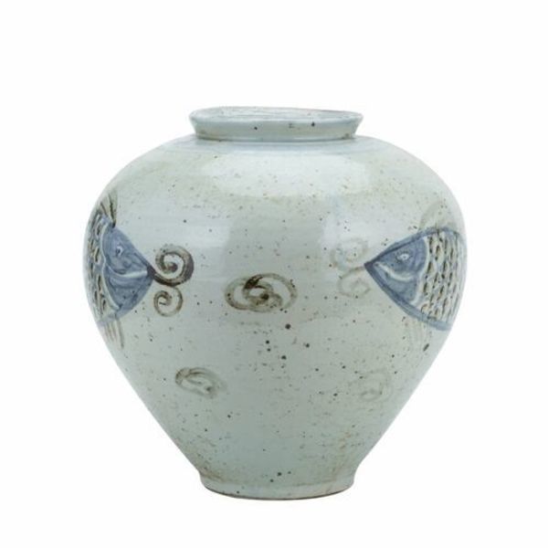 Product Image 2 for Blue & White Porcelain Silla Koi Fish Jar from Legend of Asia