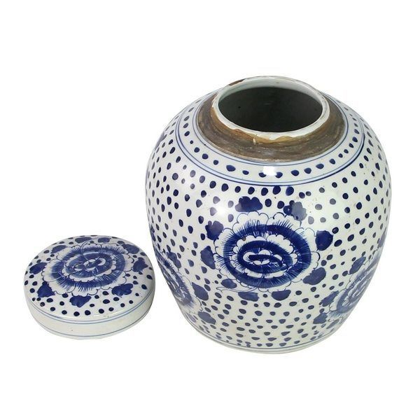 Blue & White Ming Jar Peony Dots image 2