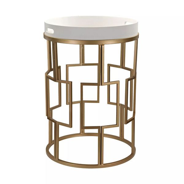 Product Image 1 for Gold And White Accent Table from Elk Home